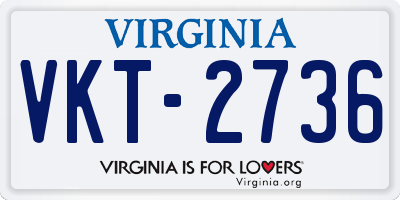 VA license plate VKT2736