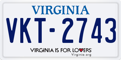 VA license plate VKT2743