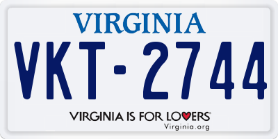 VA license plate VKT2744