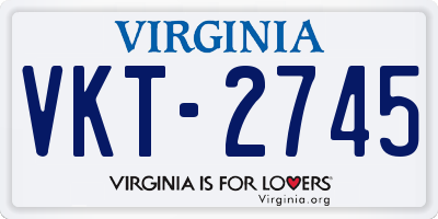 VA license plate VKT2745