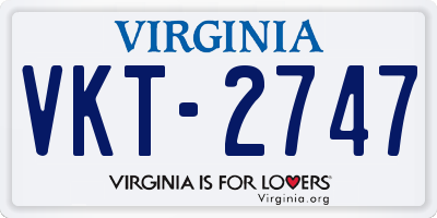 VA license plate VKT2747