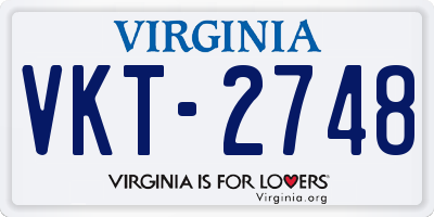 VA license plate VKT2748
