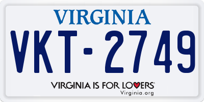 VA license plate VKT2749