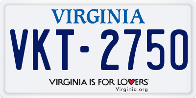 VA license plate VKT2750
