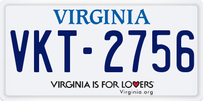 VA license plate VKT2756