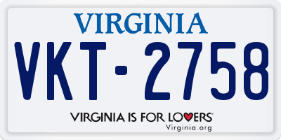 VA license plate VKT2758