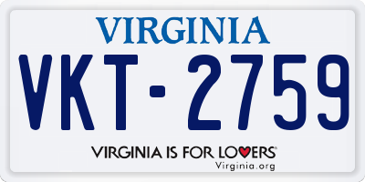 VA license plate VKT2759
