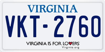 VA license plate VKT2760