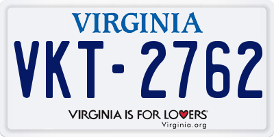 VA license plate VKT2762