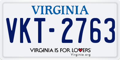 VA license plate VKT2763