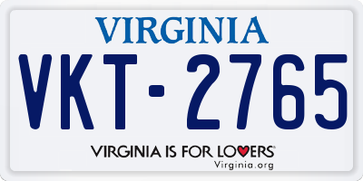 VA license plate VKT2765