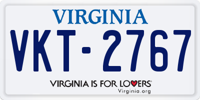 VA license plate VKT2767