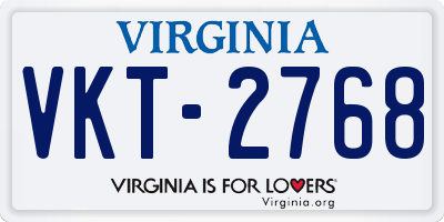 VA license plate VKT2768