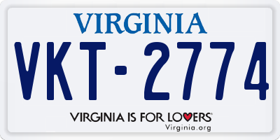 VA license plate VKT2774