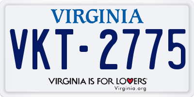 VA license plate VKT2775