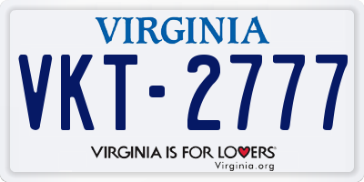 VA license plate VKT2777