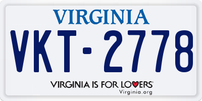 VA license plate VKT2778