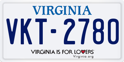 VA license plate VKT2780