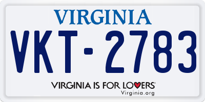 VA license plate VKT2783
