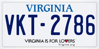 VA license plate VKT2786