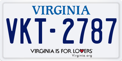 VA license plate VKT2787