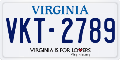VA license plate VKT2789