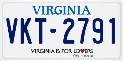VA license plate VKT2791