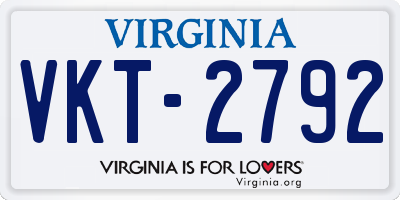 VA license plate VKT2792