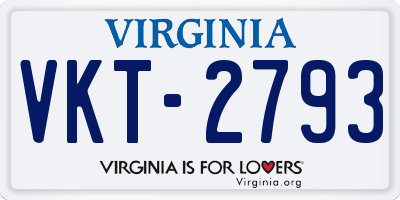 VA license plate VKT2793