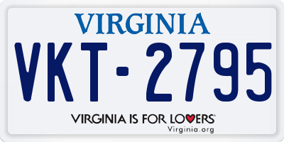 VA license plate VKT2795