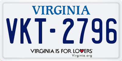 VA license plate VKT2796