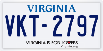 VA license plate VKT2797