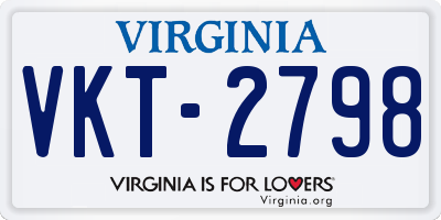 VA license plate VKT2798