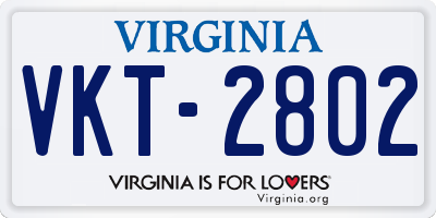 VA license plate VKT2802