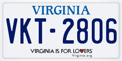 VA license plate VKT2806