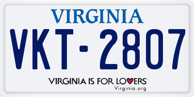 VA license plate VKT2807