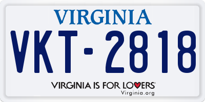 VA license plate VKT2818