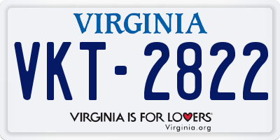 VA license plate VKT2822
