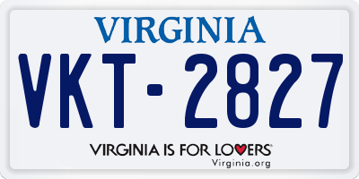 VA license plate VKT2827