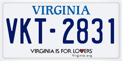 VA license plate VKT2831