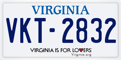 VA license plate VKT2832