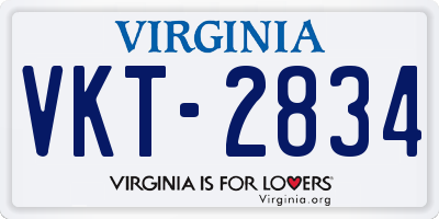 VA license plate VKT2834