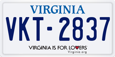 VA license plate VKT2837