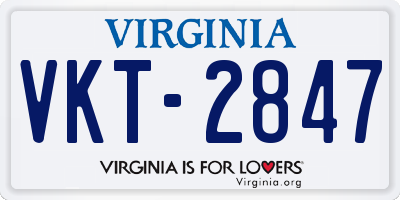 VA license plate VKT2847