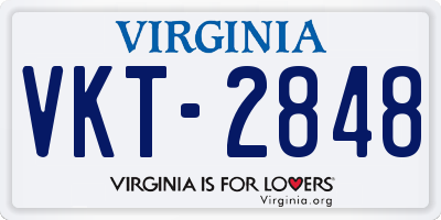 VA license plate VKT2848