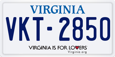 VA license plate VKT2850
