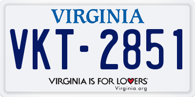 VA license plate VKT2851
