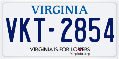 VA license plate VKT2854