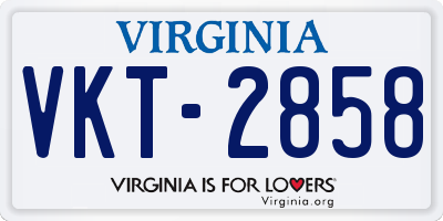 VA license plate VKT2858