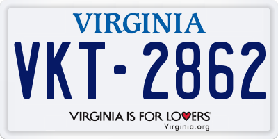 VA license plate VKT2862